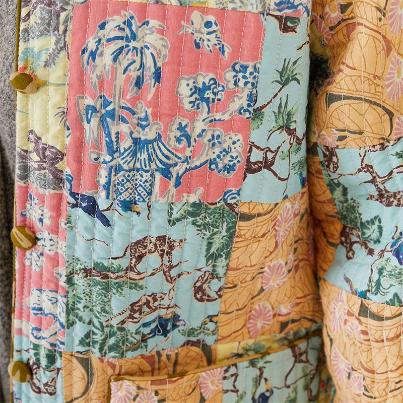 shanti / リバーシブルジャケット パッチワークキルト｜テソロ(tesoro