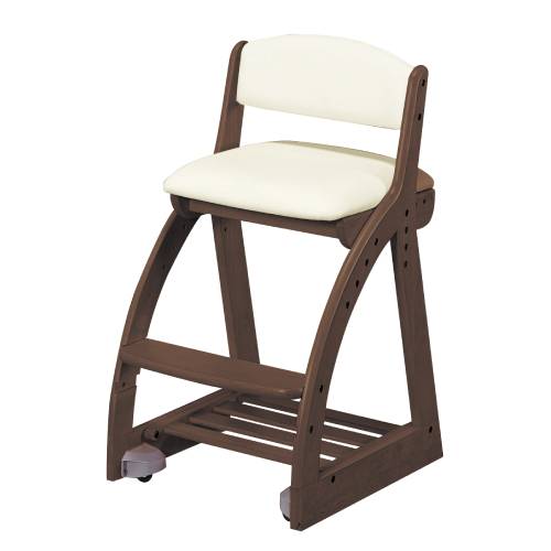 学習椅子 PVCレザー 幅413×奥行495~545×高さ750mm 学習チェア 木製