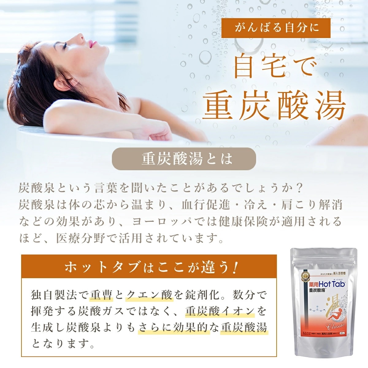 薬用ホットタブ重炭酸湯 Classic［45錠］（医薬部外品） | ボディケア