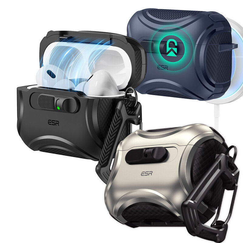 ESR AirPods Pro 3 ハードケース Cyber MagSafe対応フリックロック