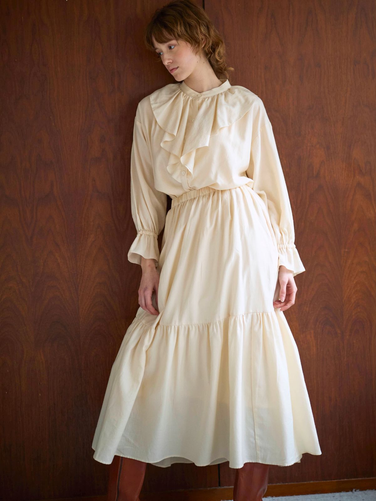 エアリーサテンフリルブラウス | すべての商品 | 美しく眠る nanadecor