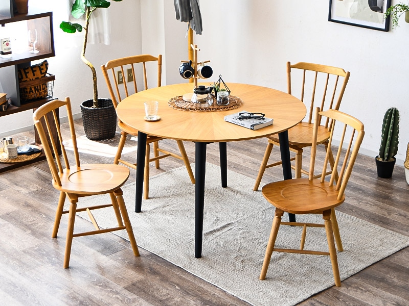 ダイニング セット 幅110cm 4人掛け 5点セット カントリー風