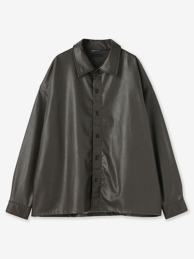 junhashimoto MEGA BIG LEATHER SHIRTS / BROWN | junhashimoto