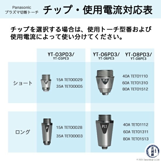Panasonic ( パナソニック ) ロング チップ 35A TET00003 プラズマ切断
