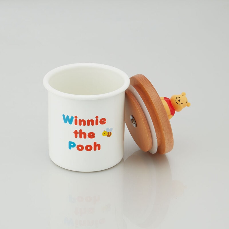 マスコット 付き キャニスター ホーロー 木蓋 750ml 保存容器ホウロウ