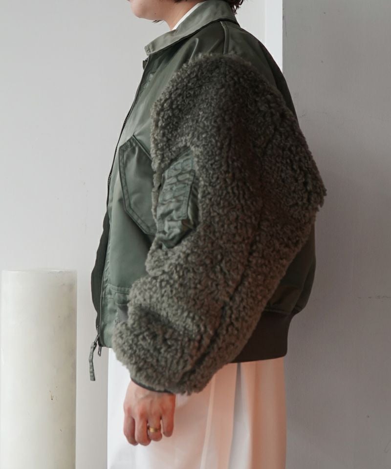 HYKE＞FAUX SHEARLING TYPE MA-1 JACKET | MAKES ONLINE STORE