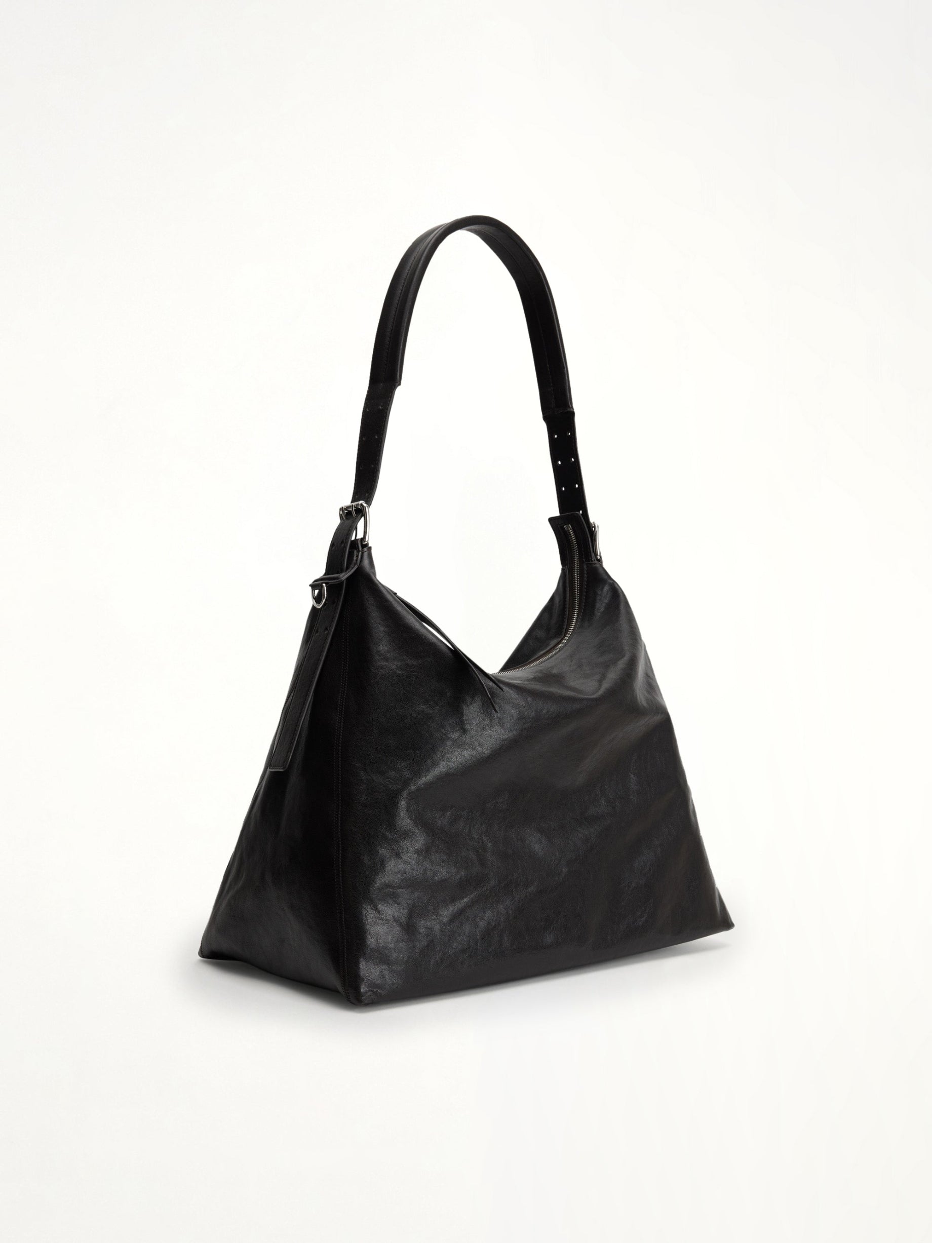 LEMAIRE - Belted Hobo Bag in Dark Chocolate | MARAIS