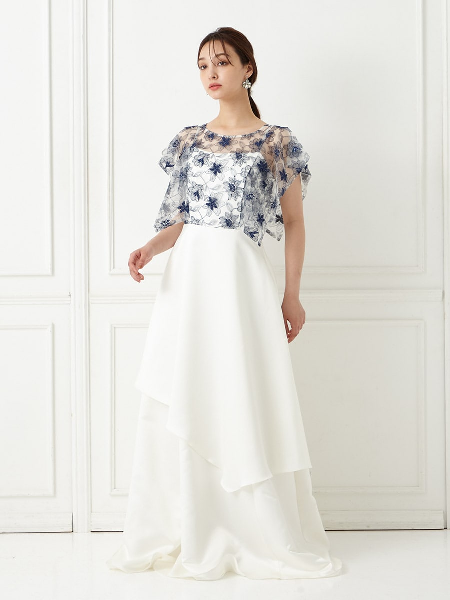 残りわずか】harmony/スピンクルレース×サテンAラインドレス(M オフ