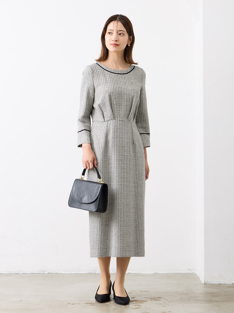 コードジャカードキーネックワンピース(M ネイビー): AIMER | エメ