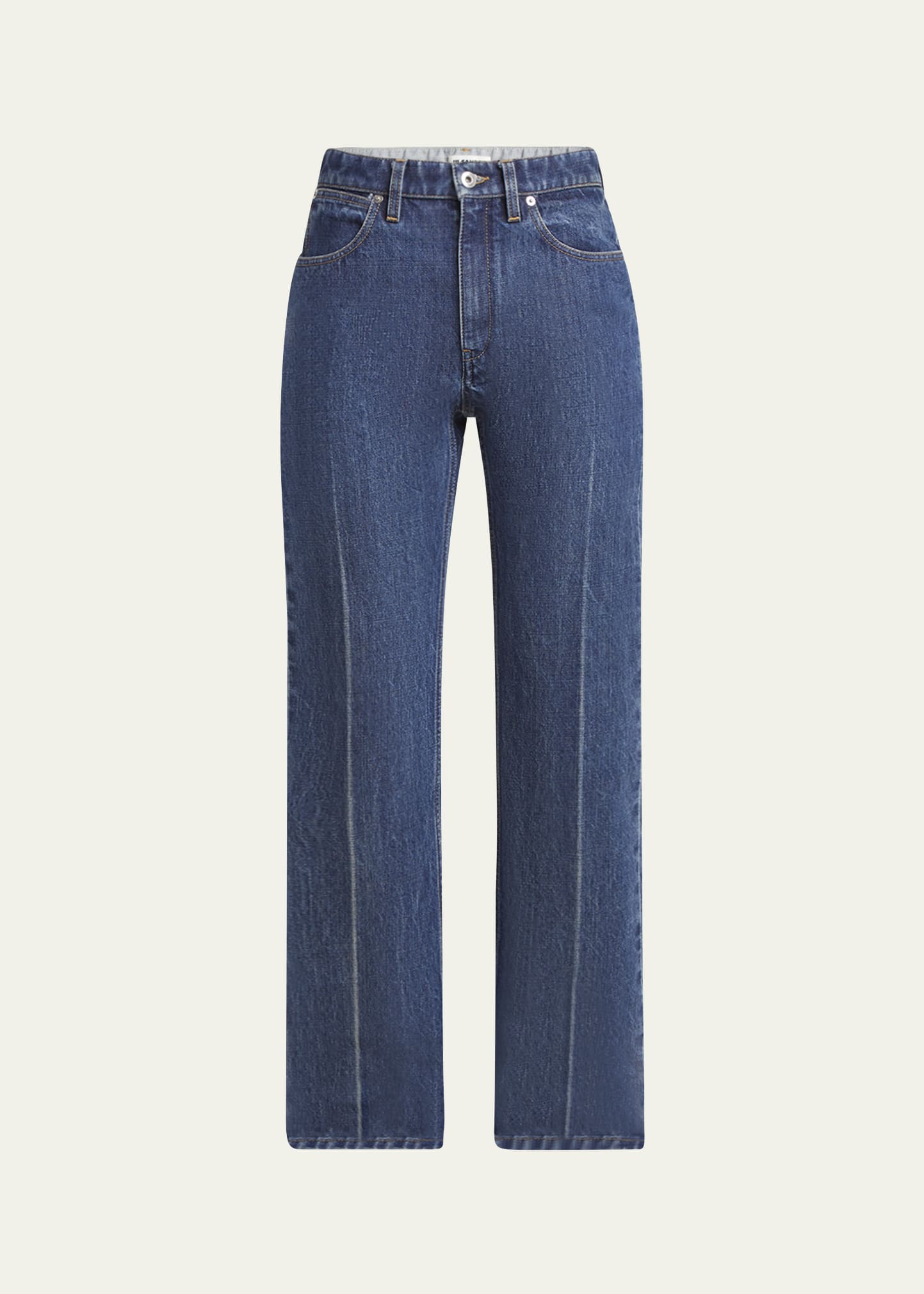 Jil Sander High-Rise Crease-Line Slim-Leg Jeans - Bergdorf Goodman