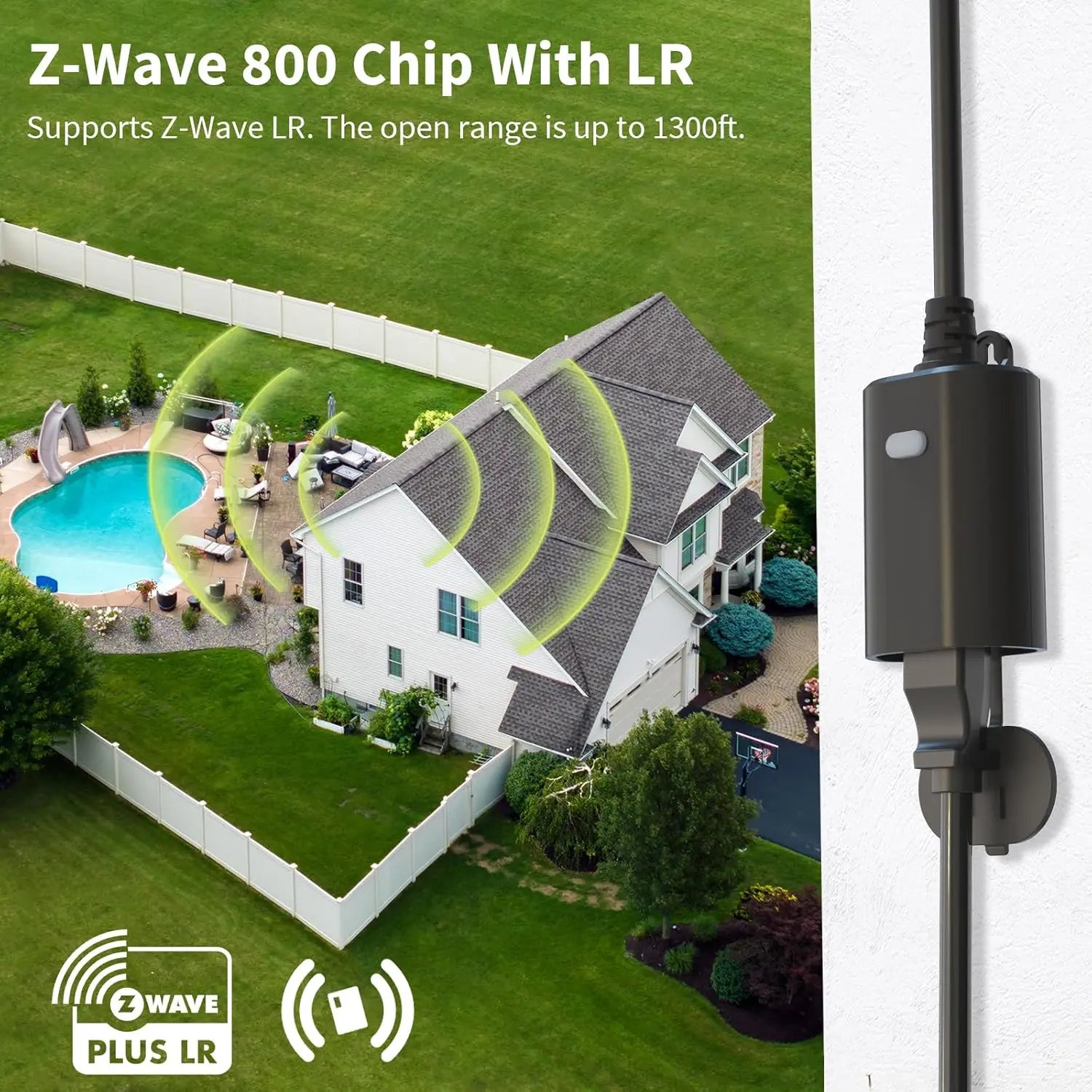 Minoston Z-Wave 800 Series Smart Plug for Outdoor and Indoor (MP22Z)