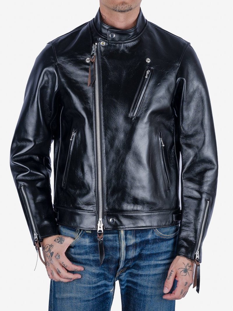 Iron Heart IHJ-128-BLK Japanese Horsehide Double Motorcycle Jacket