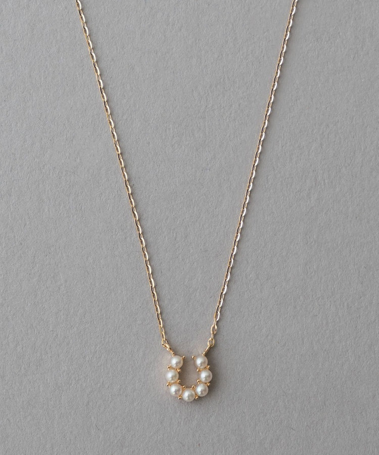 レイヤード] K10YG パール ホースシュー ネックレス（761733