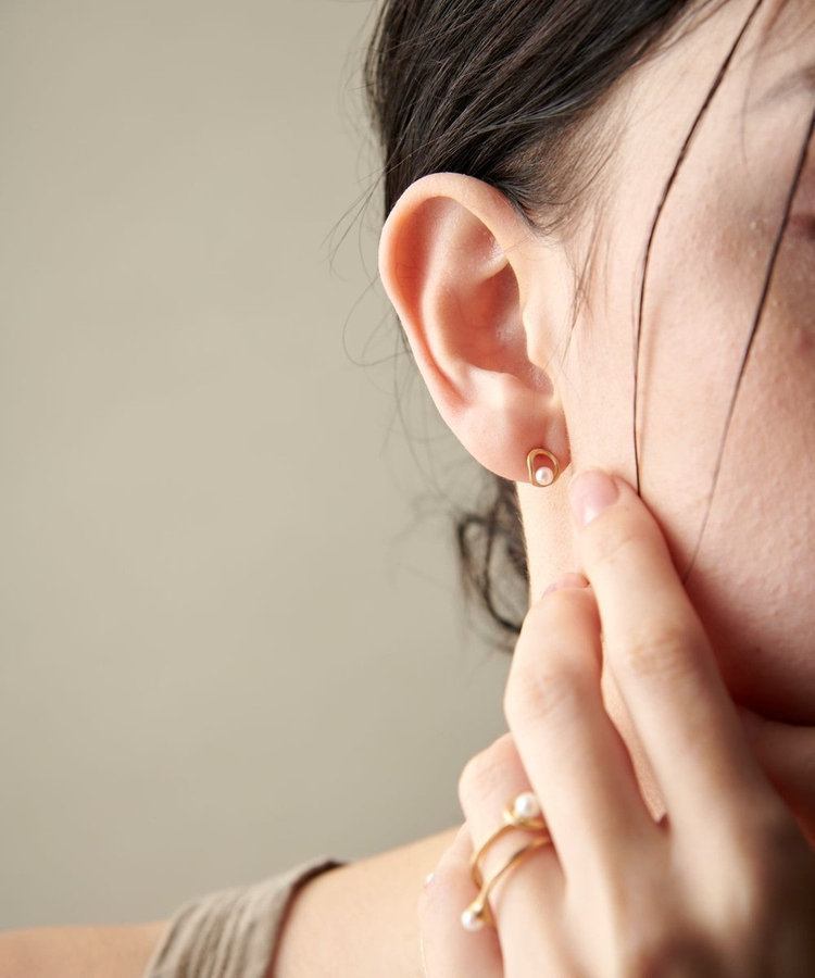 K18YG クラフト パール ピアス（207017） ｜ women（ウィメンズ