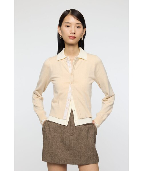 DOUBLE LAYERED ニットシャツ｜マウジーの通販｜&mall（アンドモール