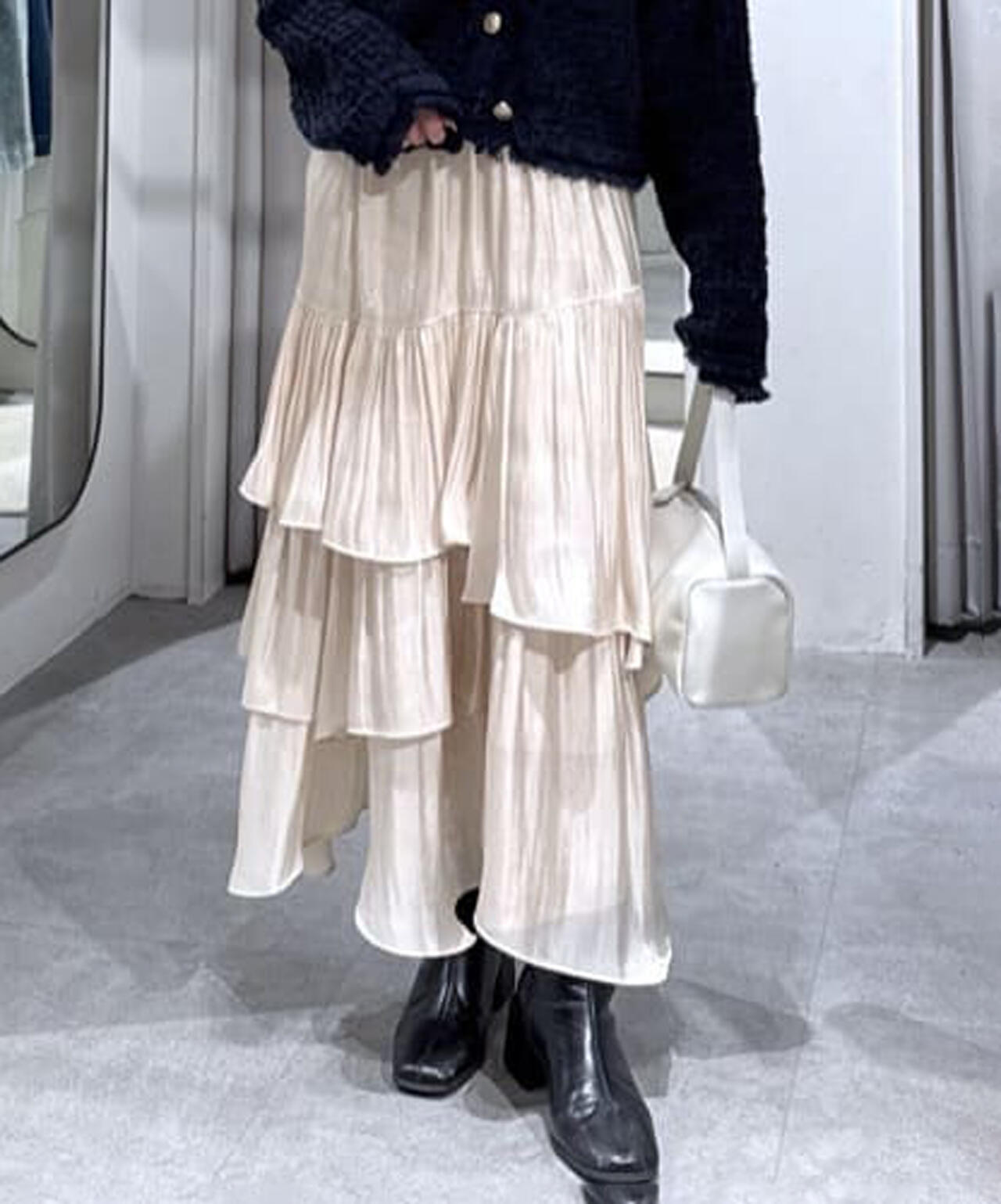 オフ 追加生産予約】シャイニーフリルティアードスカート | FREE'S