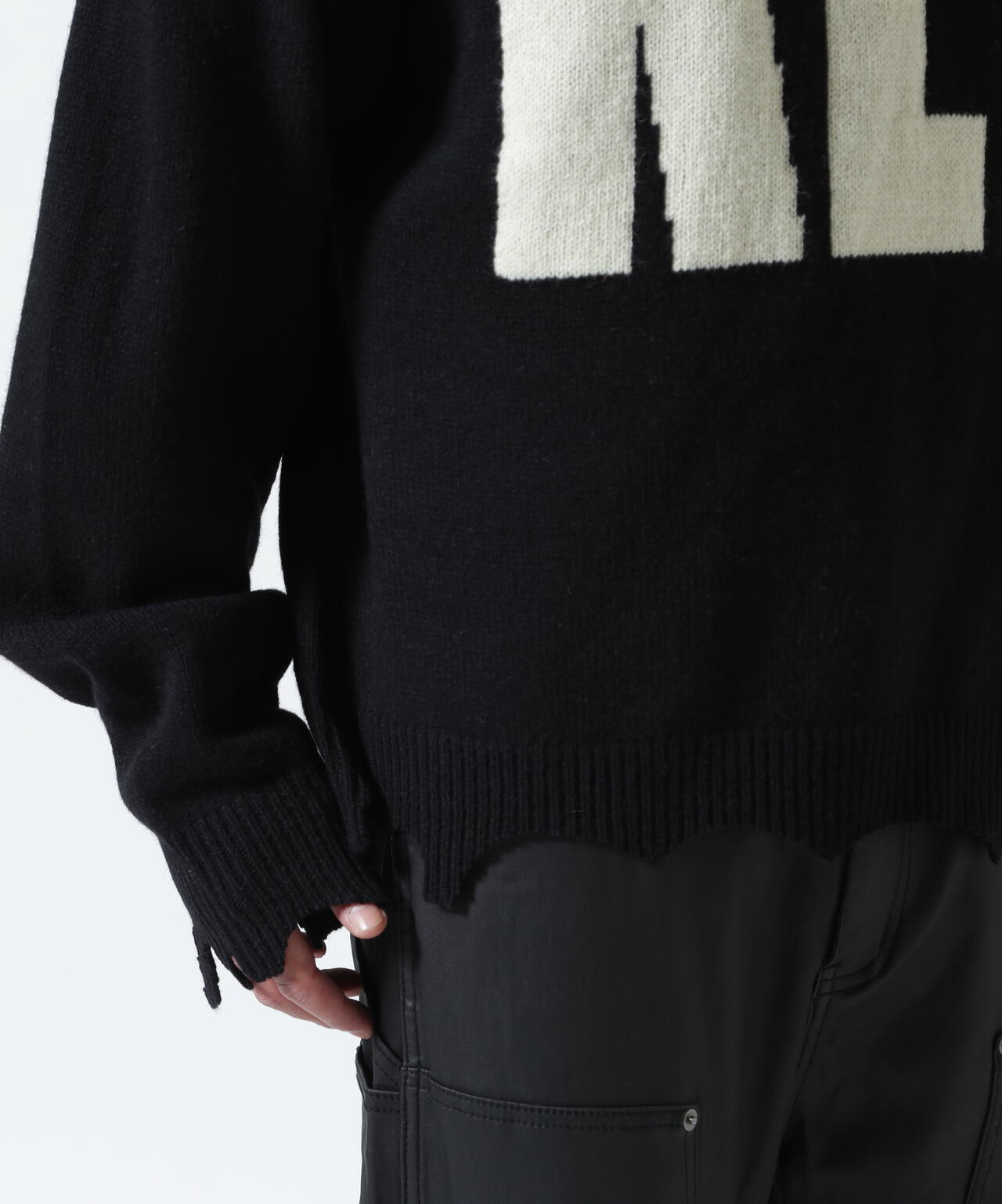 SAINT MICHAEL/セントマイケル/KLF CREW NEECK KNIT/KLF/BLACK | ROYAL