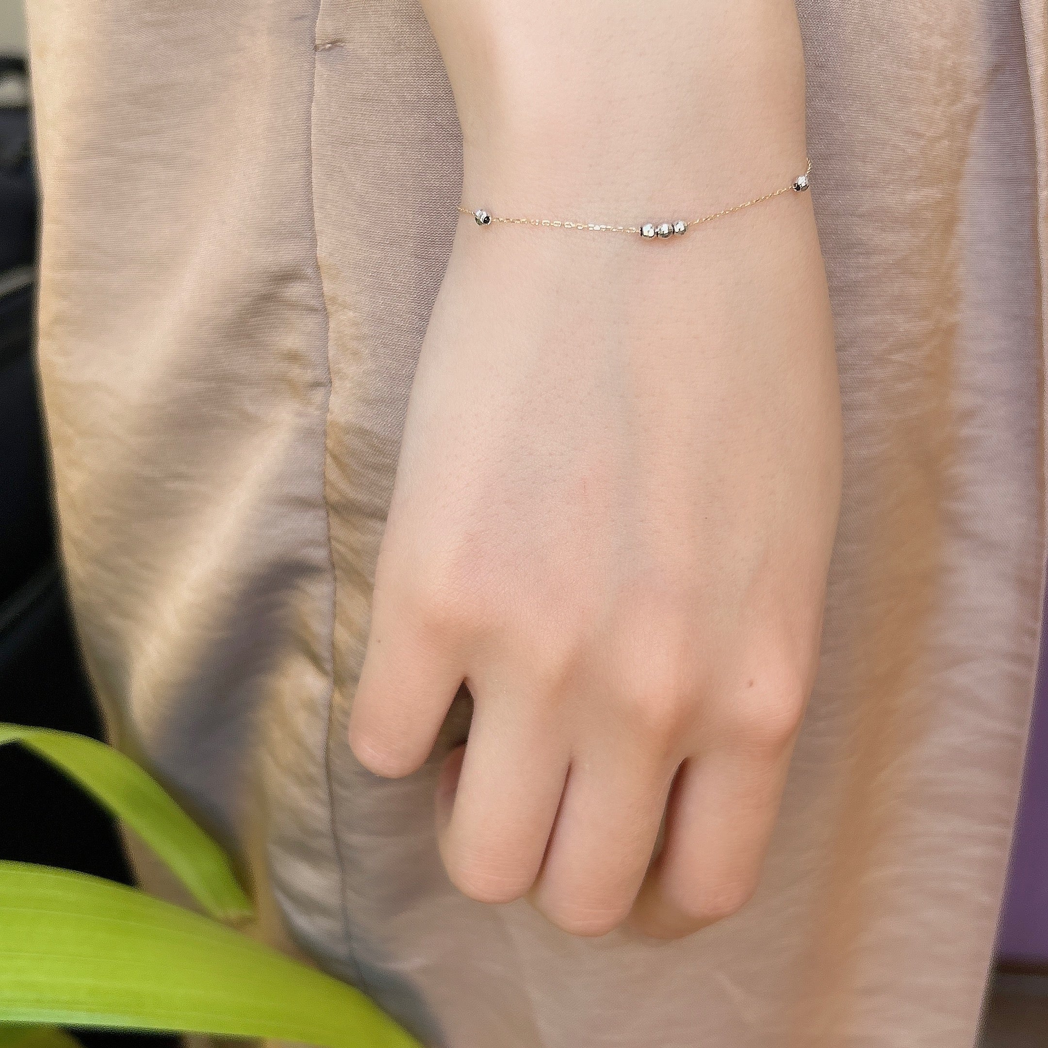 K18コンビスライドミラーボールブレスレット