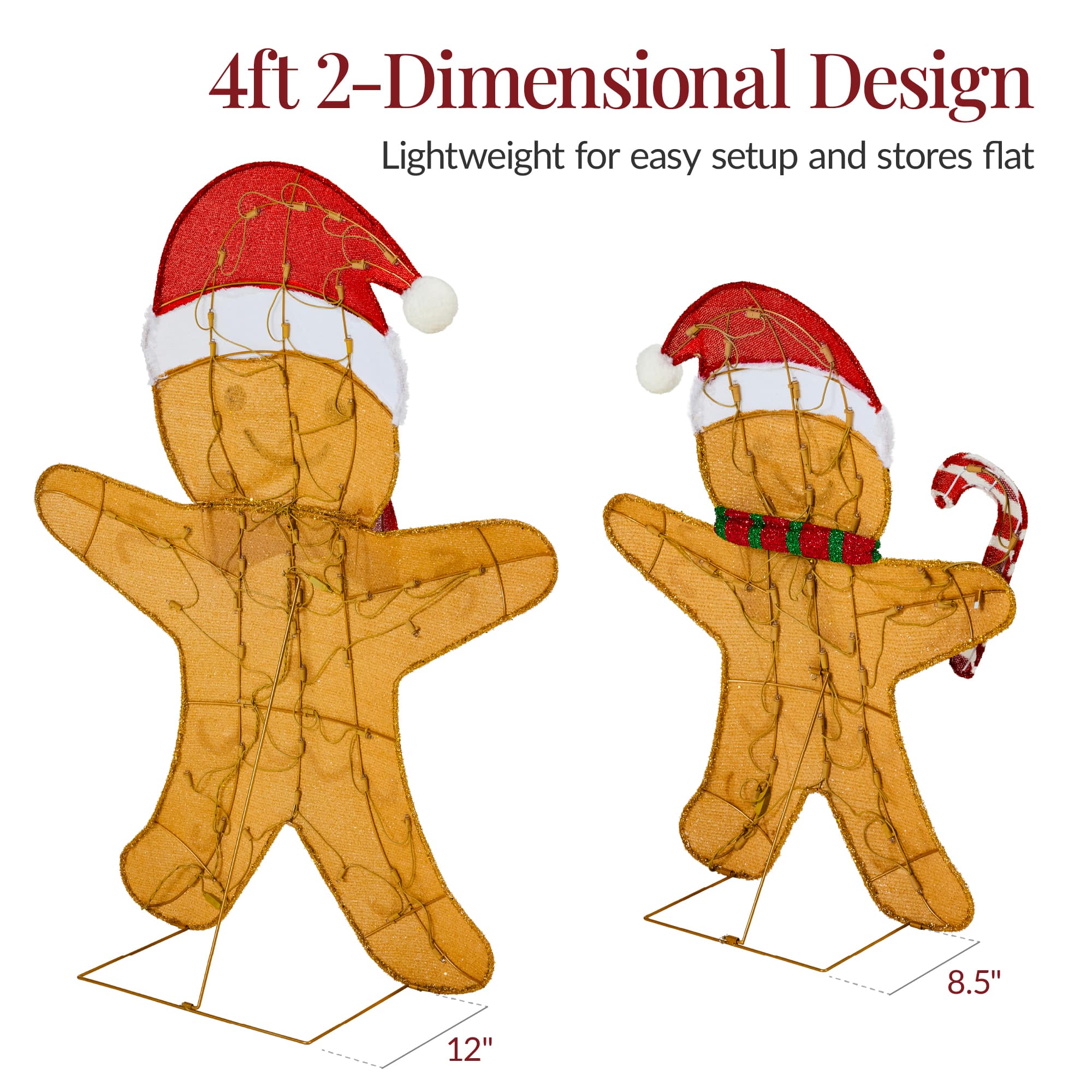 Best Choice Products 4pc Gingerbread Family 2D Christmas Yard