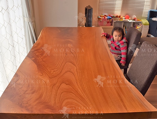 ダイニングテーブルxケヤキ【東京都品川区】ケヤキ一枚板ダイニング