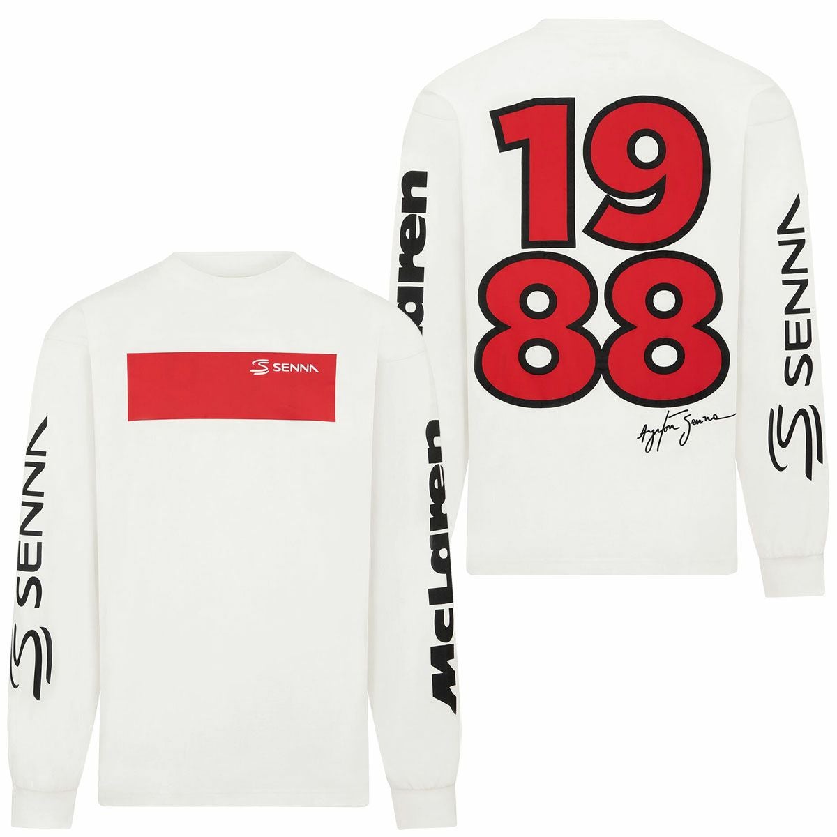 アイルトン・セナ x マクラーレン F1 チーム ブラジルGP 長袖 Tシャツ
