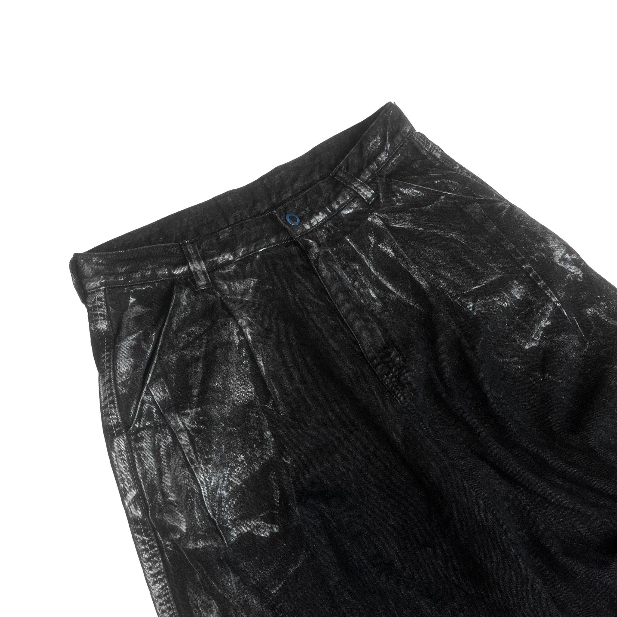 MUZE TURQUOISE LABEL -【FOIL BIOBLEACH DARTS DENIM PANTS(BLACK