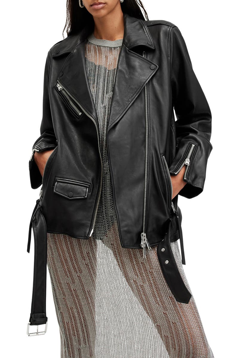 AllSaints Billie Leather Biker Jacket | Nordstrom