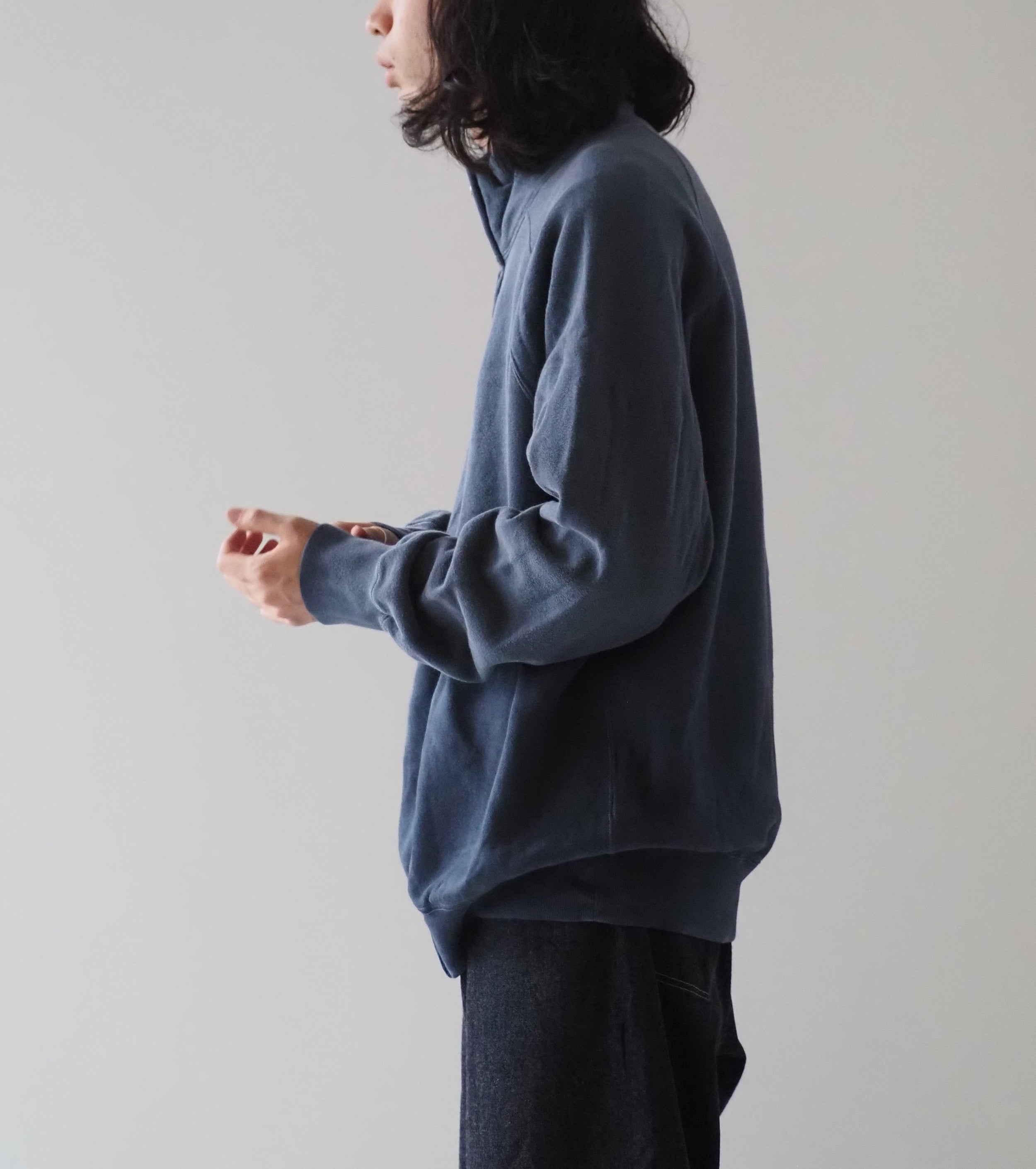 MAATEE＆SONS ヴィンテージ ジップ スウェット , Bottle – Navyblue