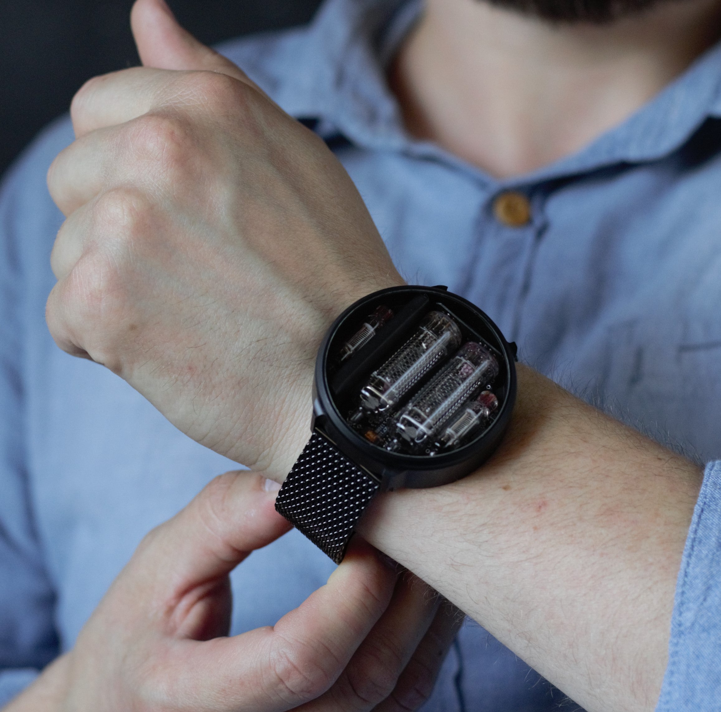 NIWA Nixie watch V 2.0 - Titanium Barnard 68 – NIWA Watches store