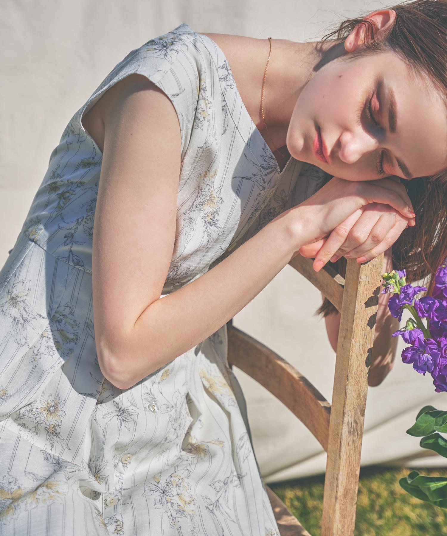 WEB限定カラーあり】ペイントラインフラワーワンピース | ロング