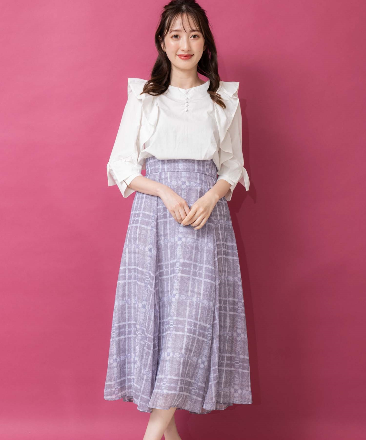 ぼかしチェック柄スカート | フレアスカート | NOELA OFFICIAL WEB STORE