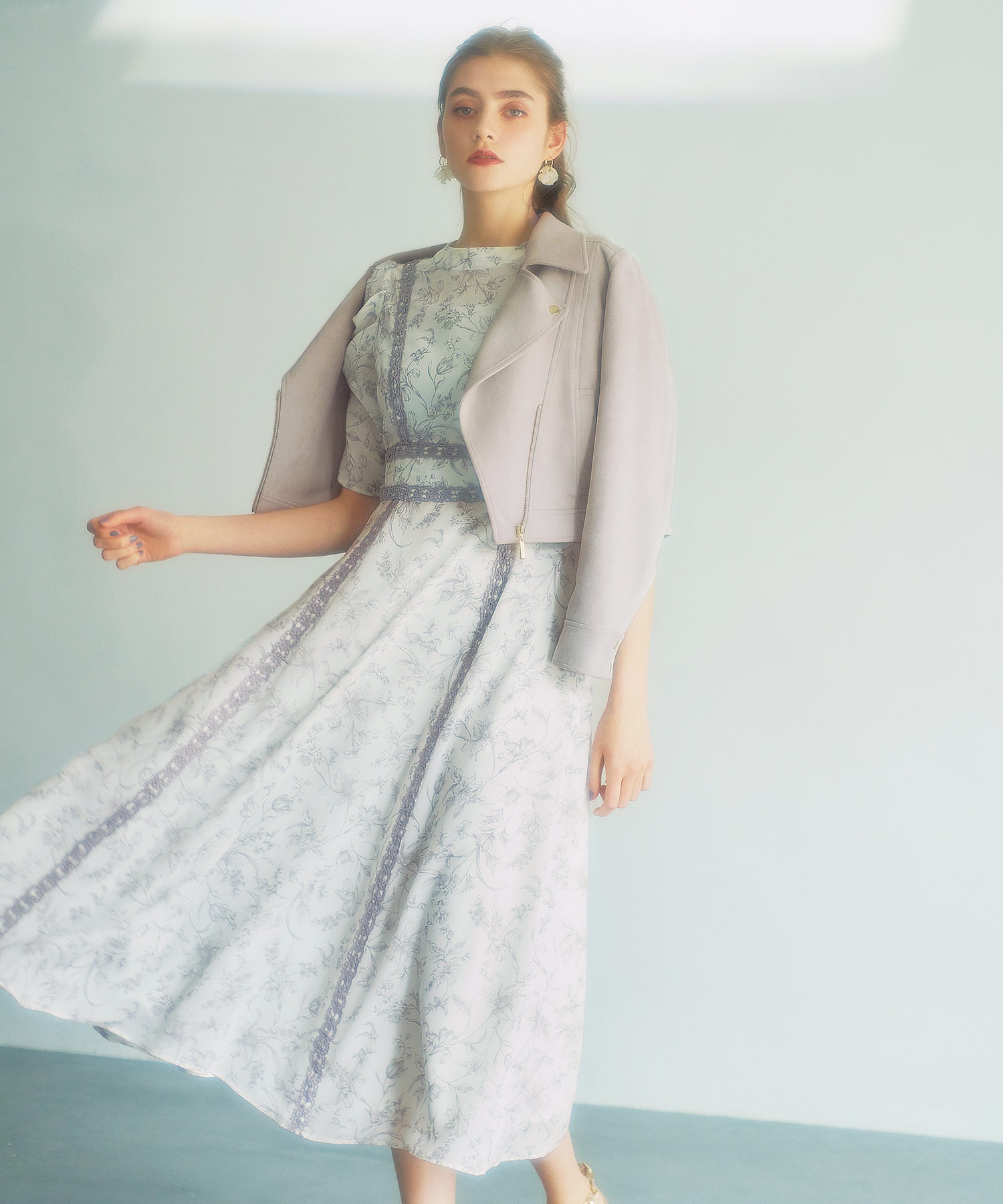 レーストリム花柄ワンピース | ロングワンピース | NOELA OFFICIAL WEB