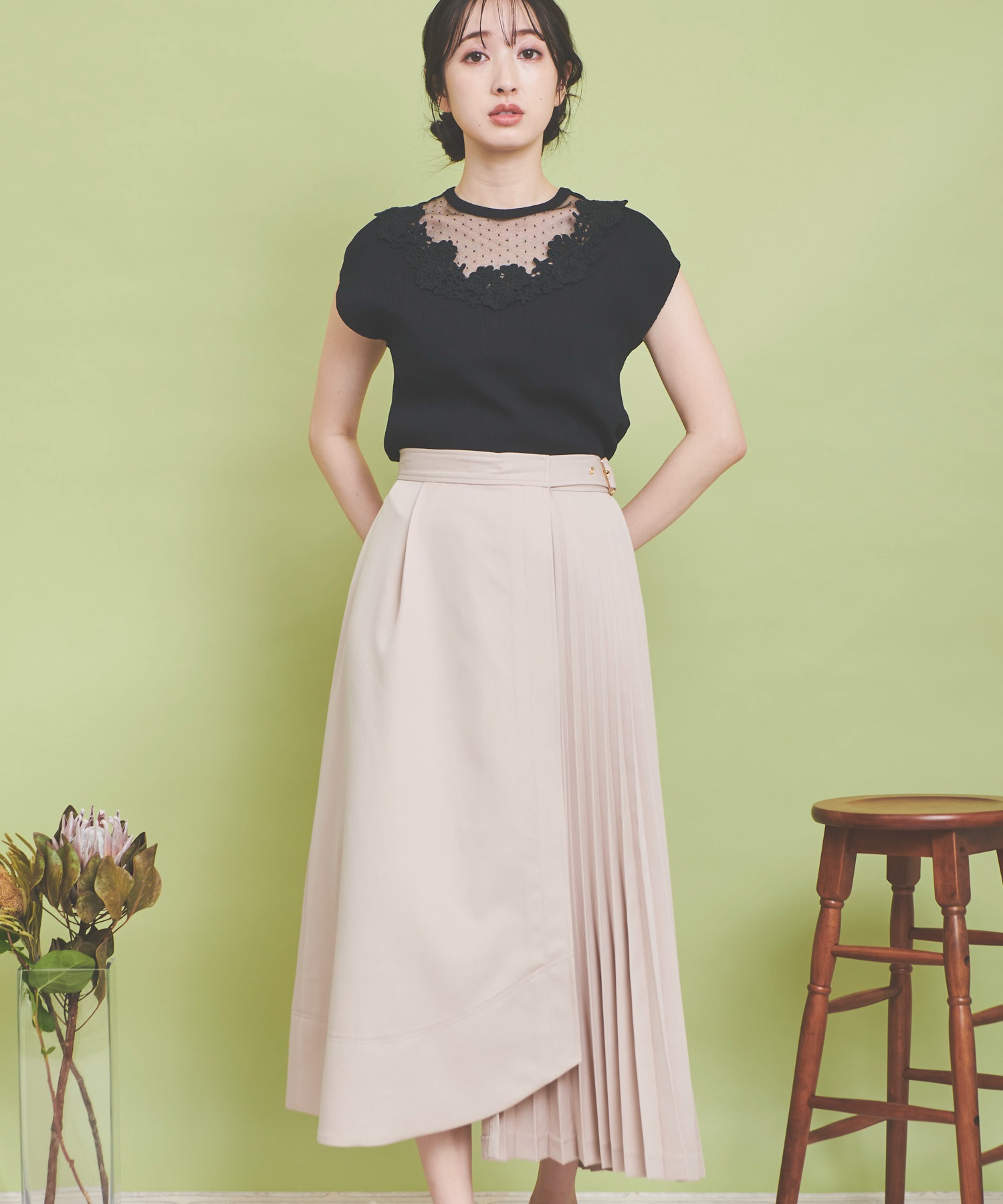プリーツ切替スカート | タイトスカート | NOELA OFFICIAL WEB STORE