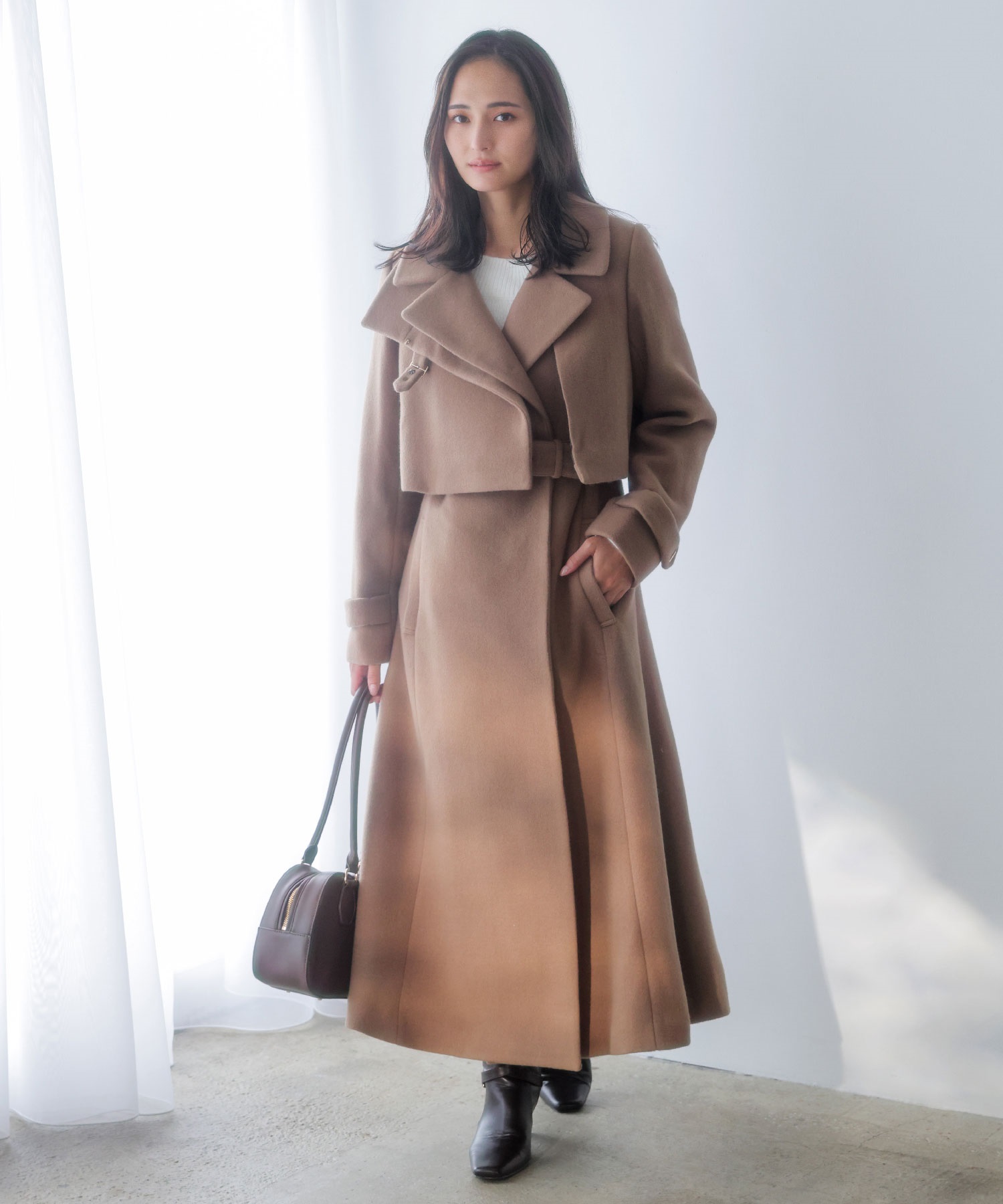 SSサイズあり】2WAYスタンドカラーウールコート | コート | NOELA