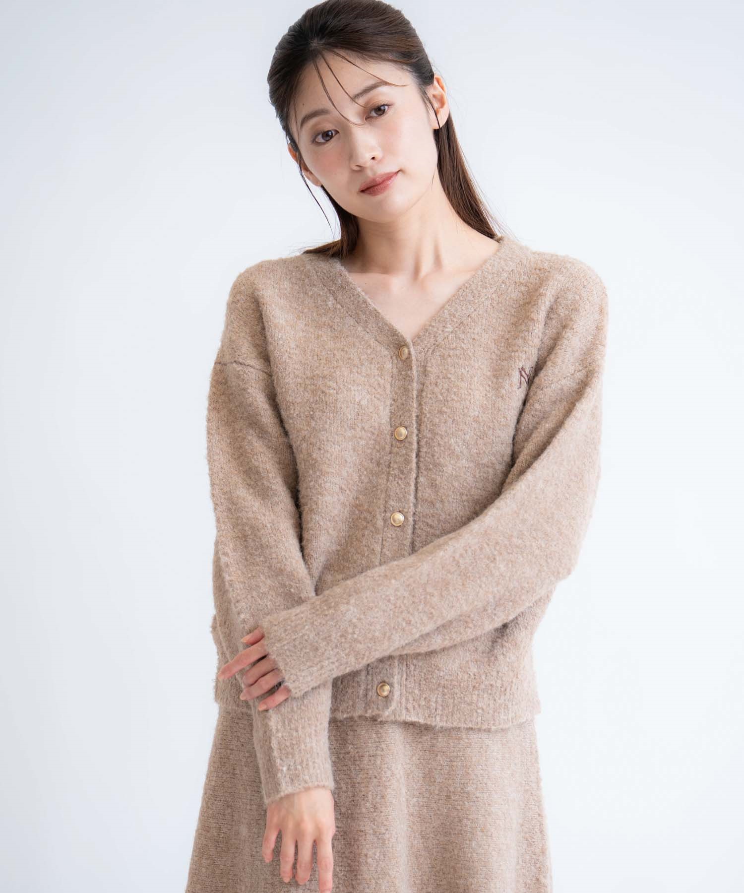 ロゴ刺繍シャギーニットセットアップ | ニットワンピース | NOELA