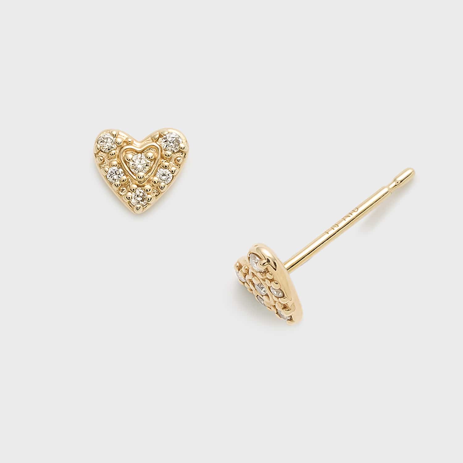 Tiny Motif】K10ダイヤモンドハートピアス（0.03ct）｜ピアス