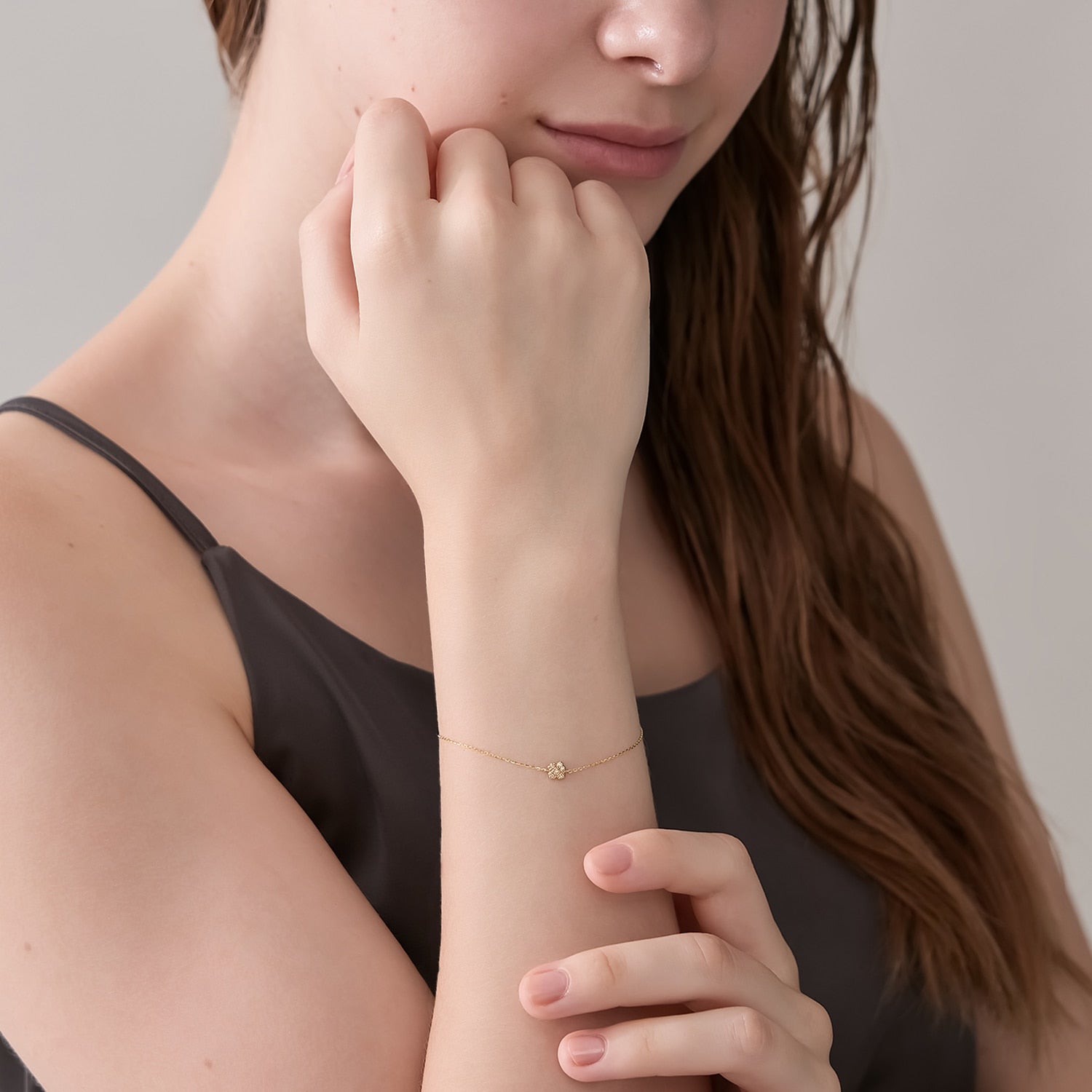 Tiny Motif】K10ダイヤモンドブレスレット(0.03ct)｜ブレスレット