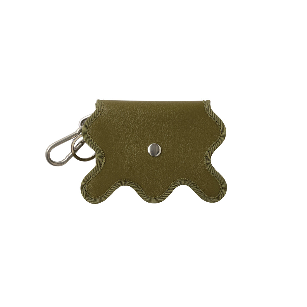 broken wave purse B / olive × iris – nori enomoto