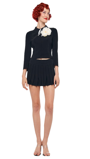 PLEATED PICKLEBALL SKIRT – Black – Norma Kamali