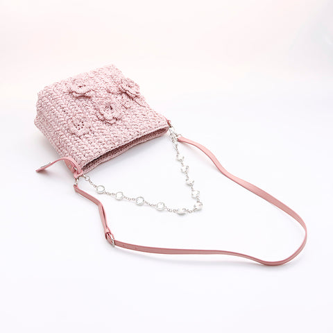 ミュウ ミュウ Miu Miu フラワー カゴバッグ チェーン ショルダー