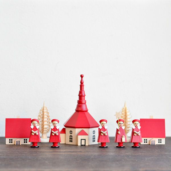 赤い聖歌隊と教会 ドイツ製 DRG004 国内正規品 | 物語のある雑貨店 NUTS