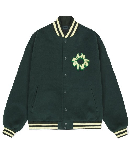 mahagrid/マハグリッド』THROW UP VARSITY JACKET/サークルロゴ