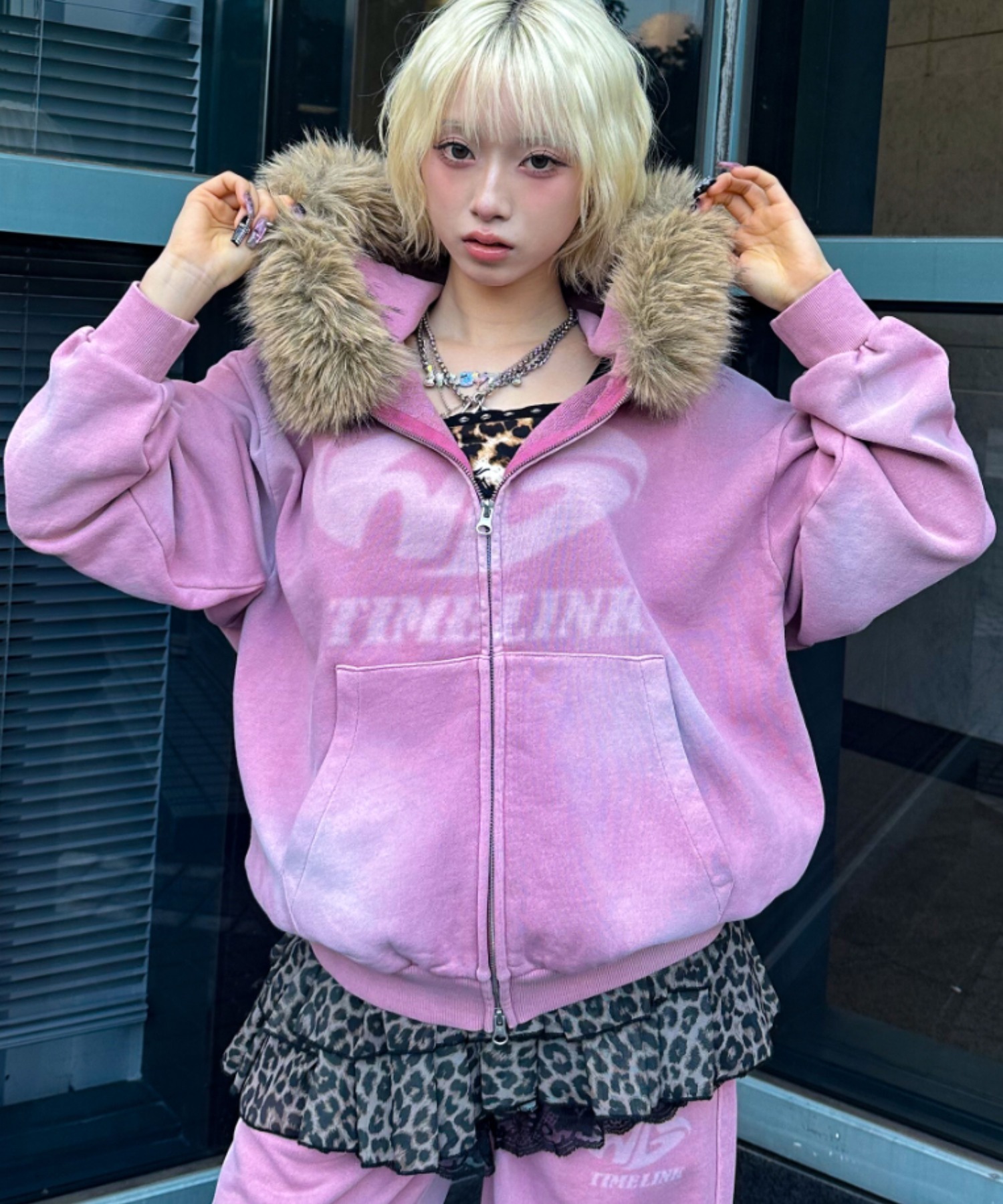 A'GEM/9 × .kom 『A'gem/エージェム』 ﾌｧｰ付加工ジップアップパーカー