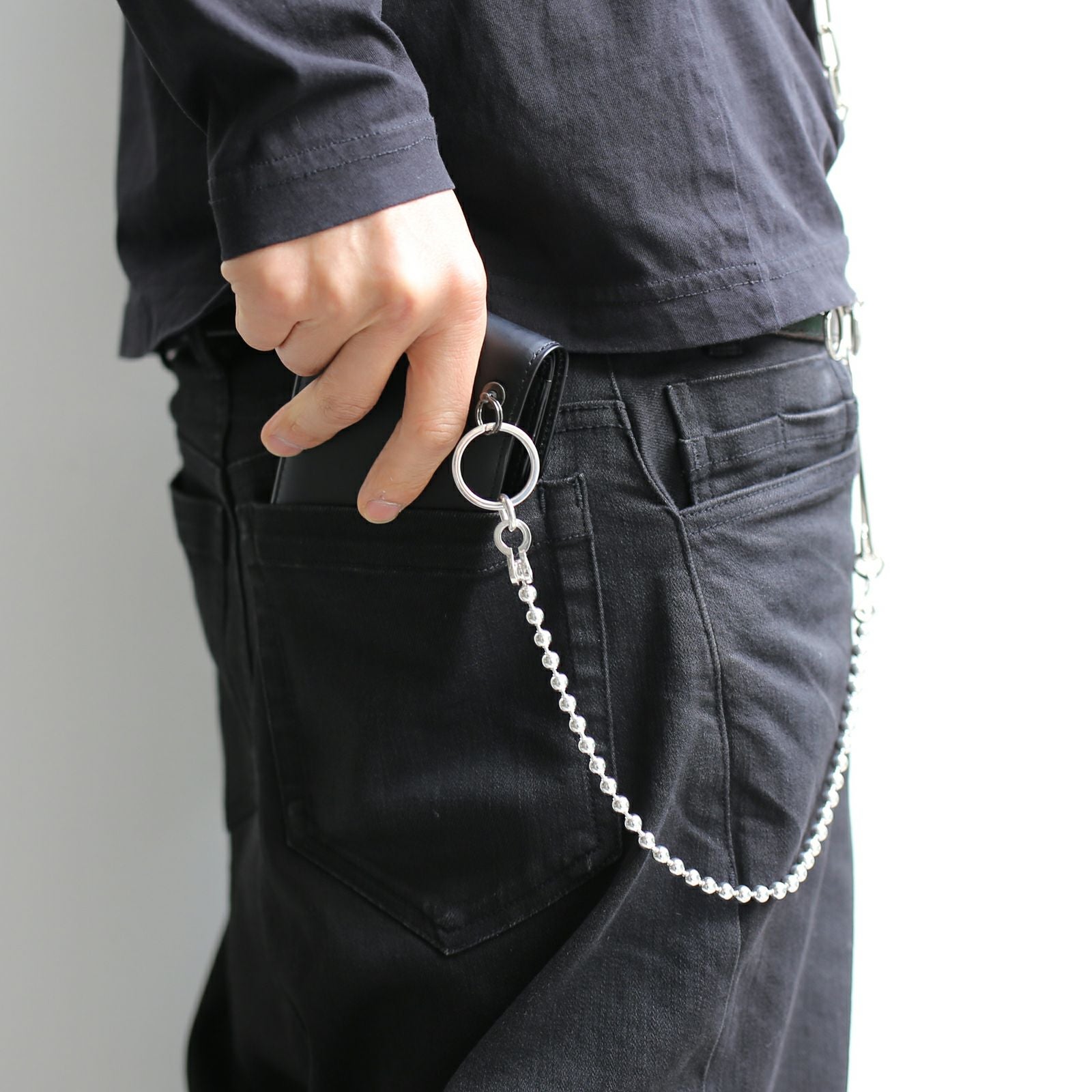 J-NS024)レボリューションスカルウォレットチェーン-シルバー925