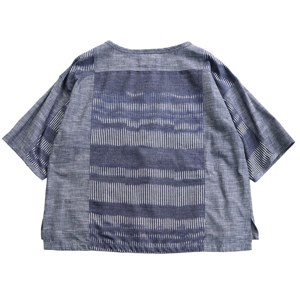 儀右ヱ門 ギエモン ぎえもん 久留米絣パッチワークブラウス ソ588 日本