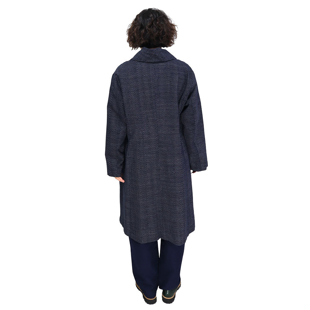 儀右エ門 ギエモン 久留米絣 前合わせコート タ201 日本製【2024aw