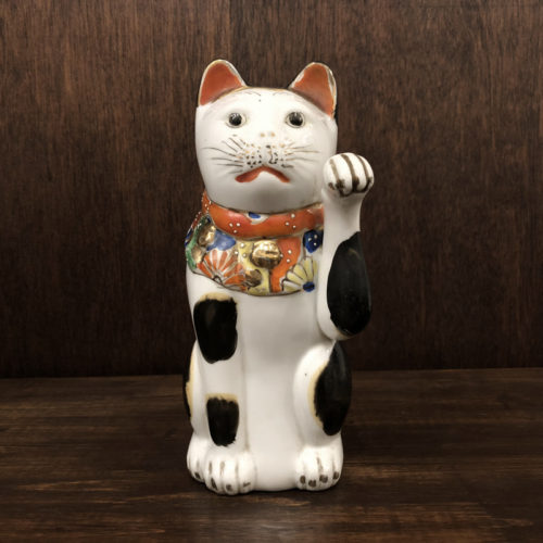 招き猫 古瀬戸 左招 24cm 当時物 骨董品 ジャパン アンティーク
