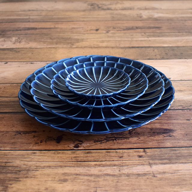 ぎやまん陶 7寸皿 ナス紺ブルー｜和食器通販｜織部 Online Store【公式】