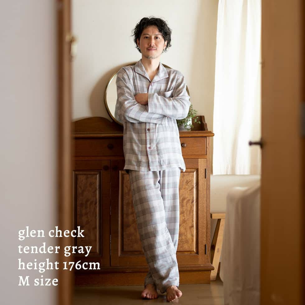 ダブルガーゼ パジャマ メンズ ノビーゼ “AYA”グレンチェック - パジャマ屋