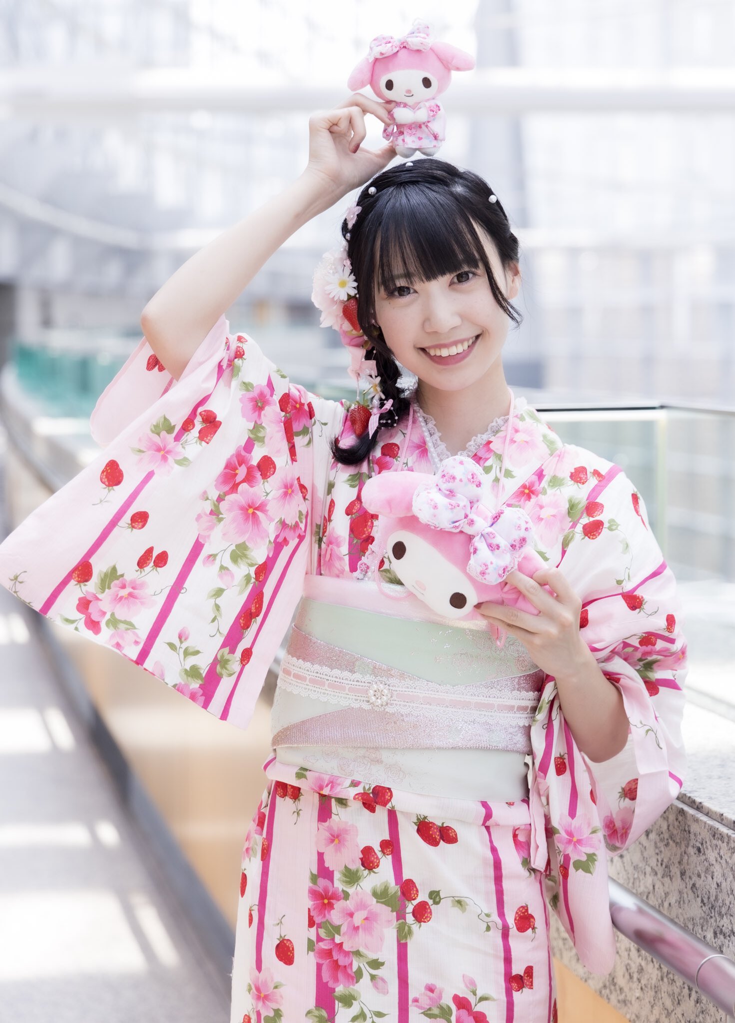 マイメロディ 大人 浴衣 マイメロ サンリオ 和服 ピンク帯セット